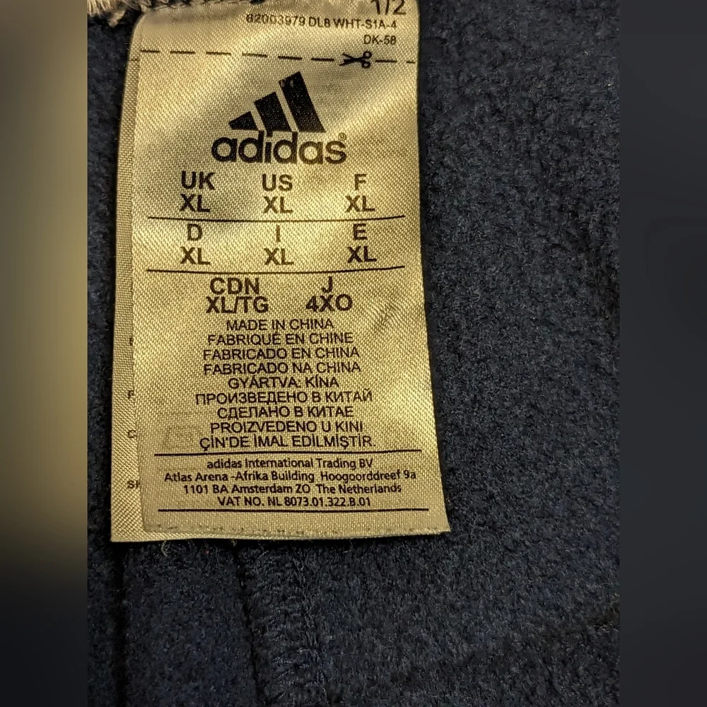 Men Adidas Sweatpants Blue and Gray Waist Size XL